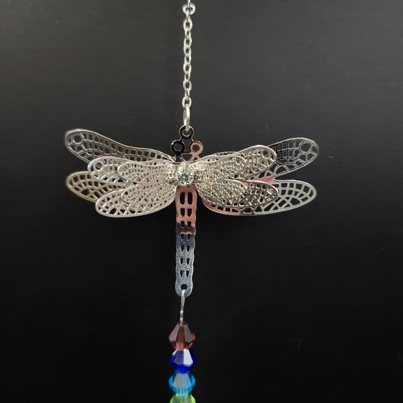 Rainbow Chakra Dragonfly Crystal Suncatcher Light Reflector - Picture 4 of 9